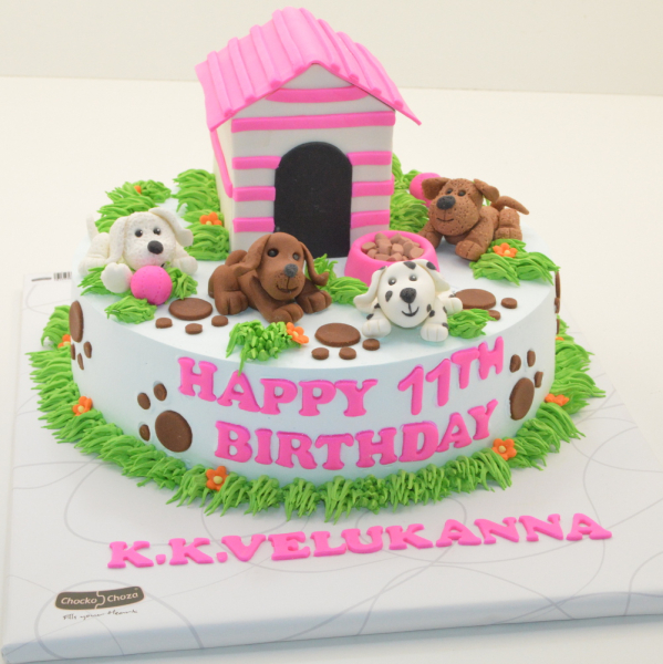 dog theme creative cake